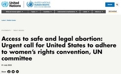 CEDAW Committee - Urgent Call for the United States to Adhere to Women's Rights Convention + Access to Safe and Legal Abortion