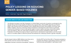 Reducing Gender-Based Violence: Policy Lessons - World Bank