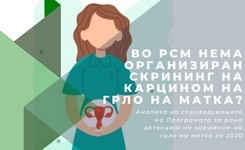 Во РСМ нема организиран скрининг на карцином на грло на матка? - Анализа на спроведувањето на Програмата за рана детекција на карцином на грло на матка за 2020